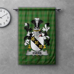 ScotsTee Shop Irish Evers Clan Coat of Arms Irish Tartan Gonfalon Flag