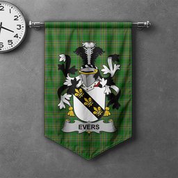 ScotsTee Shop Irish Evers Clan Coat of Arms Irish Tartan Gonfalon Flag