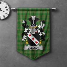 ScotsTee Shop Irish Gleeson or O'Glissane Clan Coat of Arms Irish Tartan Gonfalon Flag