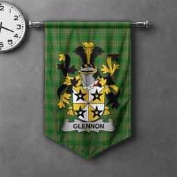 ScotsTee Shop Irish Glennon or Glenane Clan Coat of Arms Irish Tartan Gonfalon Flag