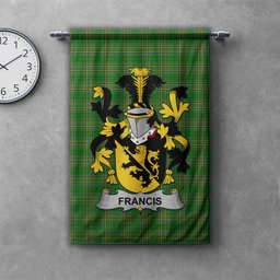 ScotsTee Shop Irish Francis Clan Coat of Arms Irish Tartan Gonfalon Flag