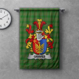 ScotsTee Shop Irish Graves or Greaves Clan Coat of Arms Irish Tartan Gonfalon Flag