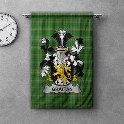 ScotsTee Shop Irish Grattan or McGrattan Clan Coat of Arms Irish Tartan Gonfalon Flag