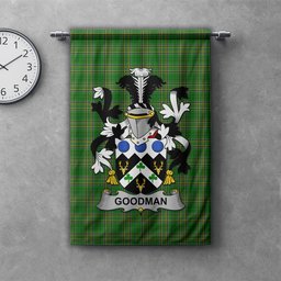 ScotsTee Shop Irish Goodman Clan Coat of Arms Irish Tartan Gonfalon Flag