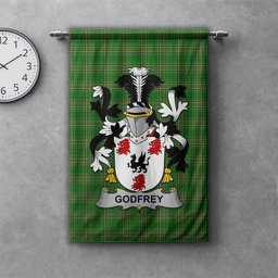 ScotsTee Shop Irish Godfrey (of Bushfield) Clan Coat of Arms Irish Tartan Gonfalon Flag
