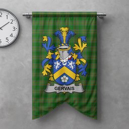 ScotsTee Shop Irish Gervais Clan Coat of Arms Irish Tartan Gonfalon Flag