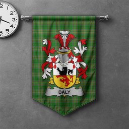 ScotsTee Shop Irish Daly or O'Daly Clan Coat of Arms Irish Tartan Gonfalon Flag