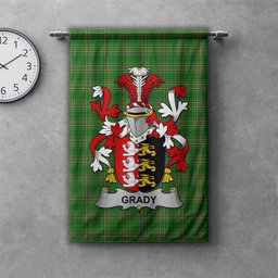 ScotsTee Shop Irish Grady or O'Grady Clan Coat of Arms Irish Tartan Gonfalon Flag