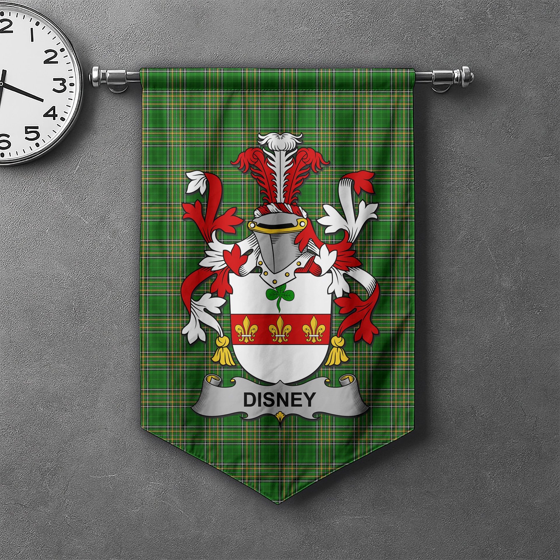 ScotsTee Shop Irish Disney Clan Coat of Arms Irish Tartan Gonfalon Flag