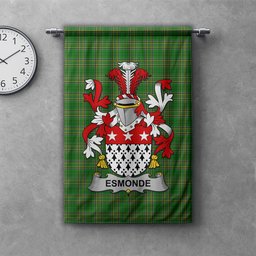 ScotsTee Shop Irish Esmonde Clan Coat of Arms Irish Tartan Gonfalon Flag