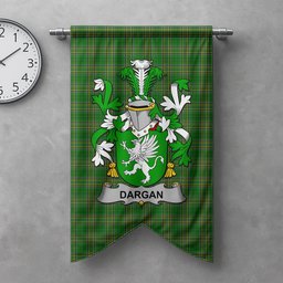ScotsTee Shop Irish Dargan or McDeargan Clan Coat of Arms Irish Tartan Gonfalon Flag