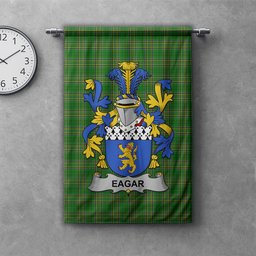 ScotsTee Shop Irish Eagar Clan Coat of Arms Irish Tartan Gonfalon Flag
