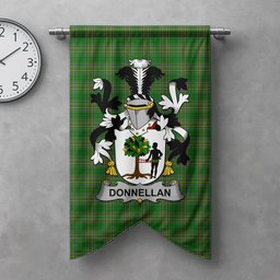 ScotsTee Shop Irish Donnellan or O'Donnellan Clan Coat of Arms Irish Tartan Gonfalon Flag