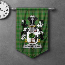 ScotsTee Shop Irish Donnellan or O'Donnellan Clan Coat of Arms Irish Tartan Gonfalon Flag