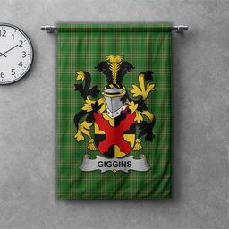 ScotsTee Shop Irish Giggins Clan Coat of Arms Irish Tartan Gonfalon Flag