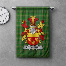 ScotsTee Shop Irish Fitz-Henry Clan Coat of Arms Irish Tartan Gonfalon Flag