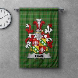 ScotsTee Shop Irish Egan or McEgan Clan Coat of Arms Irish Tartan Gonfalon Flag