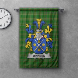 ScotsTee Shop Irish Dinneen or O'Dinneen Clan Coat of Arms Irish Tartan Gonfalon Flag