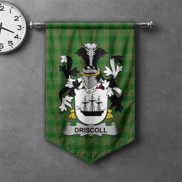 ScotsTee Shop Irish Driscoll or O'Driscoll Clan Coat of Arms Irish Tartan Gonfalon Flag