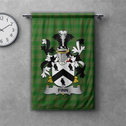 ScotsTee Shop Irish Finn or O'Finn Clan Coat of Arms Irish Tartan Gonfalon Flag