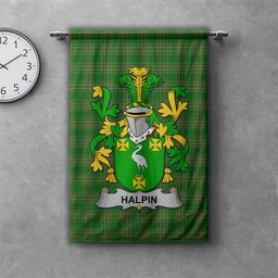 ScotsTee Shop Irish Halpin or O'Halpin Clan Coat of Arms Irish Tartan Gonfalon Flag