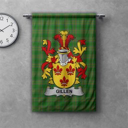 ScotsTee Shop Irish Gillen or O'Gillen Clan Coat of Arms Irish Tartan Gonfalon Flag