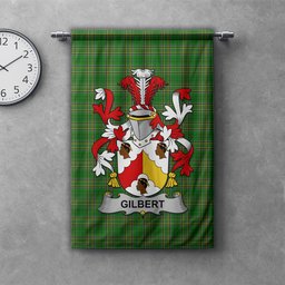 ScotsTee Shop Irish Gilbert Clan Coat of Arms Irish Tartan Gonfalon Flag