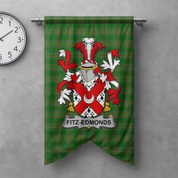ScotsTee Shop Irish Fitz-Edmonds Clan Coat of Arms Irish Tartan Gonfalon Flag