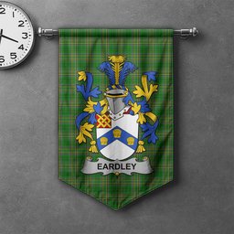 ScotsTee Shop Irish Eardley Clan Coat of Arms Irish Tartan Gonfalon Flag