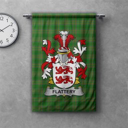 ScotsTee Shop Irish Flattery or O'Flattery Clan Coat of Arms Irish Tartan Gonfalon Flag