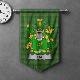 ScotsTee Shop Irish Fay or O'Fee Clan Coat of Arms Irish Tartan Gonfalon Flag