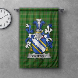 ScotsTee Shop Irish Fortescue Clan Coat of Arms Irish Tartan Gonfalon Flag