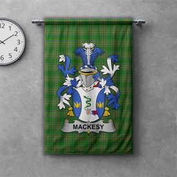 ScotsTee Shop Irish Mackesy Clan Coat of Arms Irish Tartan Gonfalon Flag