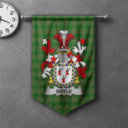 ScotsTee Shop Irish Doyle or O'Doyle Clan Coat of Arms Irish Tartan Gonfalon Flag