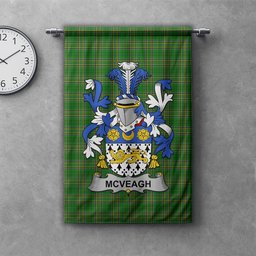 ScotsTee Shop Irish McVeagh or McFingah Clan Coat of Arms Irish Tartan Gonfalon Flag