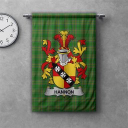 ScotsTee Shop Irish Hannon or O'Hannon Clan Coat of Arms Irish Tartan Gonfalon Flag