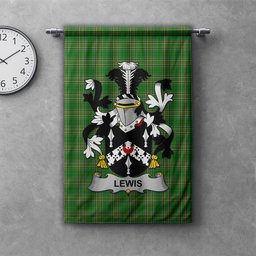 ScotsTee Shop Irish Lewis Clan Coat of Arms Irish Tartan Gonfalon Flag