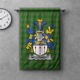 ScotsTee Shop Irish McLysacht or Lysacht Clan Coat of Arms Irish Tartan Gonfalon Flag