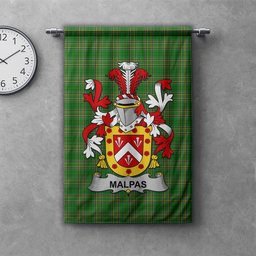 ScotsTee Shop Irish Malpas Clan Coat of Arms Irish Tartan Gonfalon Flag