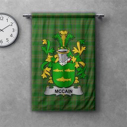 ScotsTee Shop Irish McCain or O'Kane Clan Coat of Arms Irish Tartan Gonfalon Flag