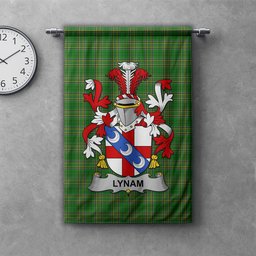 ScotsTee Shop Irish Lynam or O'Lynam Clan Coat of Arms Irish Tartan Gonfalon Flag