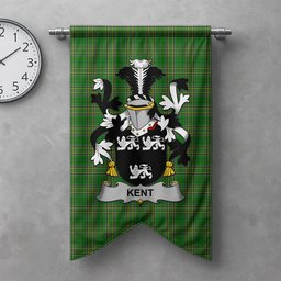 ScotsTee Shop Irish Kent Clan Coat of Arms Irish Tartan Gonfalon Flag