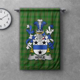ScotsTee Shop Irish Hoyle or McIlhoyle Clan Coat of Arms Irish Tartan Gonfalon Flag