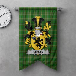 ScotsTee Shop Irish Laffan Clan Coat of Arms Irish Tartan Gonfalon Flag