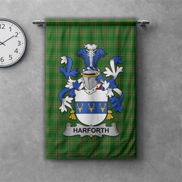 ScotsTee Shop Irish Harforth Clan Coat of Arms Irish Tartan Gonfalon Flag