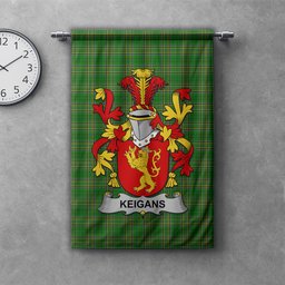 ScotsTee Shop Irish Keigans or McKeehan Clan Coat of Arms Irish Tartan Gonfalon Flag