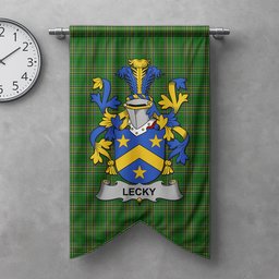 ScotsTee Shop Irish Lecky or Lackey Clan Coat of Arms Irish Tartan Gonfalon Flag