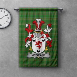 ScotsTee Shop Irish McGrane or McGrann Clan Coat of Arms Irish Tartan Gonfalon Flag