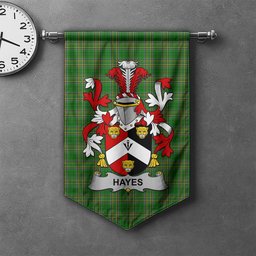 ScotsTee Shop Irish Hayes Clan Coat of Arms Irish Tartan Gonfalon Flag