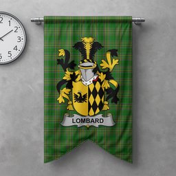 ScotsTee Shop Irish Lombard Clan Coat of Arms Irish Tartan Gonfalon Flag